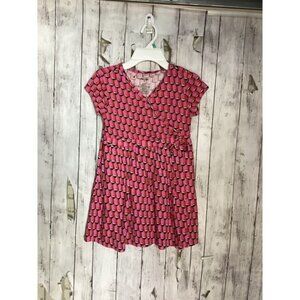 Diane Von Furstenberg DVF Target Short Sleeve Pink Modern Wrap Dress Medium